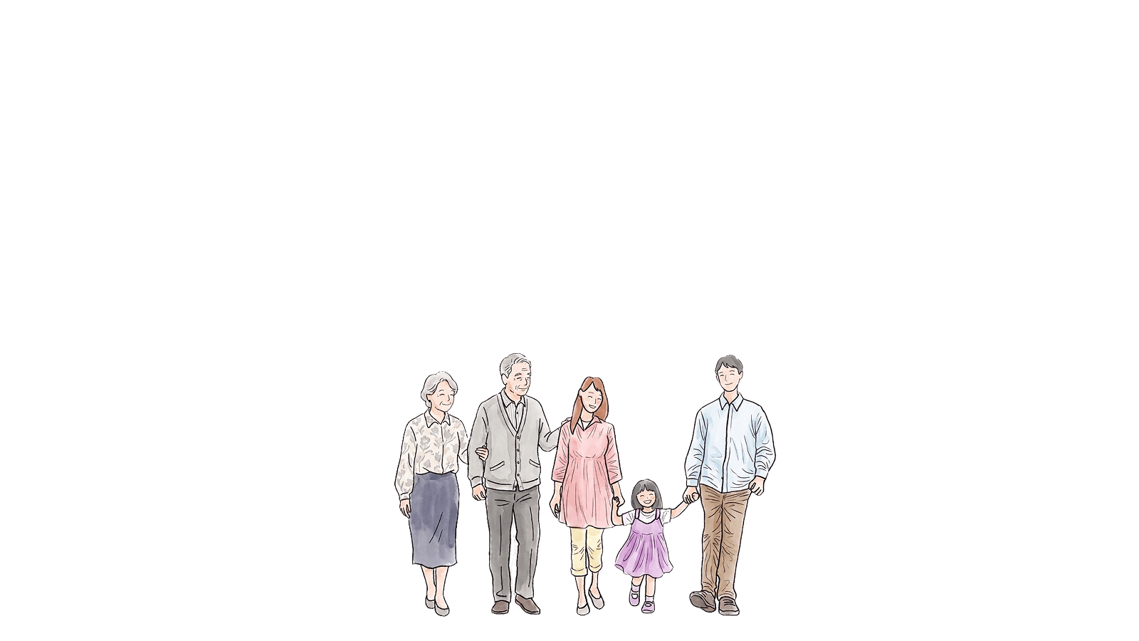 5人家族のイラスト